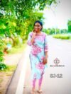 Ocean Aqua Bloom Pure Cotton Kurti