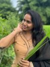 Pure Handloom Mangalagiri Cotton 3-Piece Set | Wheat Tone with Black Dupatta